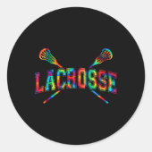 Lacrosse Stropdas-dye Crossed Sticks Cool Lax Gear Ronde Sticker (Voorkant)