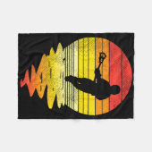 Lacrosse Sunset Retro Lax Player Coach Team Mannen Fleece Deken (Voorkant (Horizontaal))