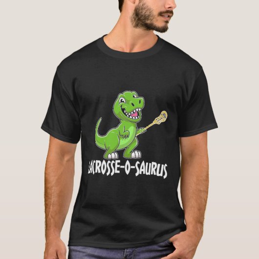 Lacrosse T-rex Dino Lacrosse Racket  T-shirt (Voorkant)