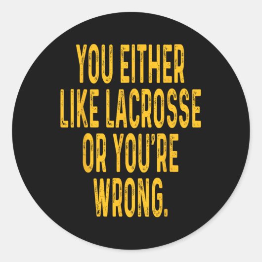 Lacrosse T Shirt Lacrosse Kleding T-shirt Gear Ronde Sticker (Voorkant)