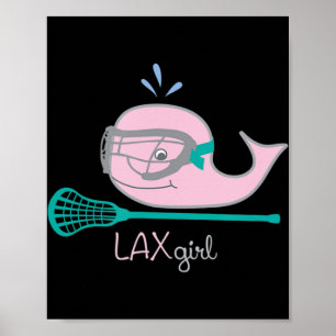 Lacrosse T - shirts voor meisjes Roze walvismasker Poster
