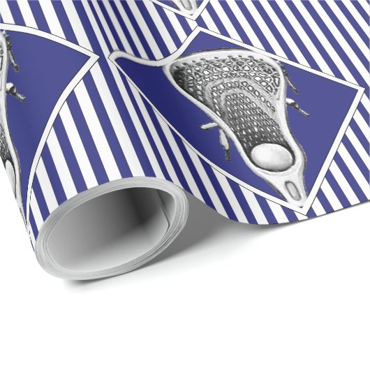 Lacrosse Team Blau Cadeau Cadeaupapier (Rol Hoek)