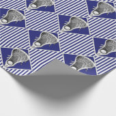 Lacrosse Team Blau Cadeau Cadeaupapier (Hoek)