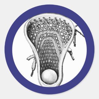 Lacrosse Team Blauw Klassieke Ronde Sticker