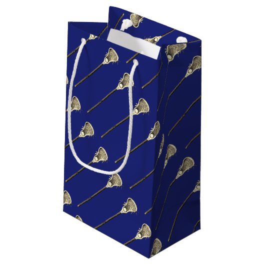 Lacrosse Team Blue Klein Cadeauzakje (Achterkant Gekanteld)