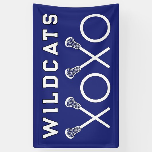 Lacrosse Team Blue Spandoek (Verticaal)