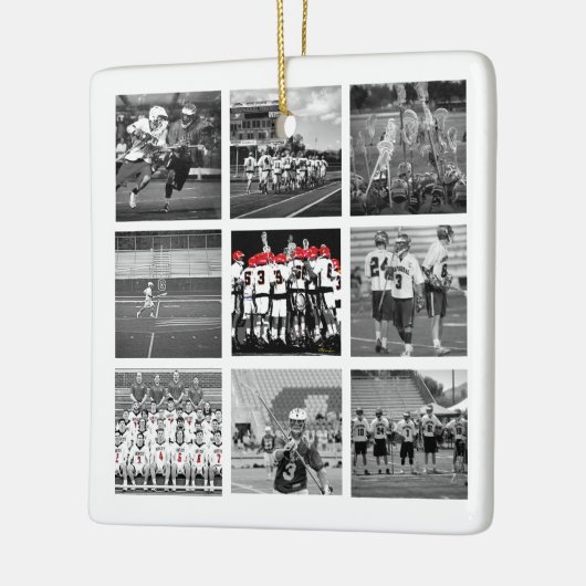 Lacrosse Team Foto Sport School Naam Jaar Keramisch Ornament (Links)