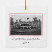 Lacrosse Team Foto Sport School Naam Jaar Keramisch Ornament (Achterkant)