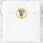 Lacrosse Team Geel Klassieke Ronde Sticker (Tas)