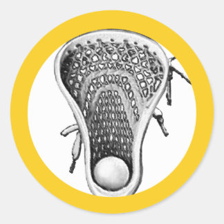 Lacrosse Team Geel Klassieke Ronde Sticker