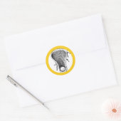 Lacrosse Team Geel Klassieke Ronde Sticker (Envelop)