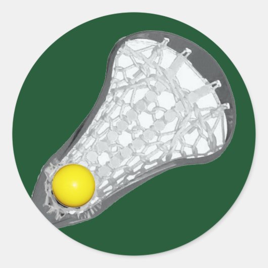 Lacrosse Team Green Classic Ronde Sticker (Voorkant)