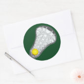 Lacrosse Team Green Classic Ronde Sticker (Envelop)