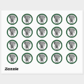 Lacrosse Team Green Classic Ronde Sticker (Vel)