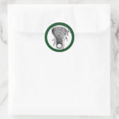 Lacrosse Team Green Classic Ronde Sticker (Tas)