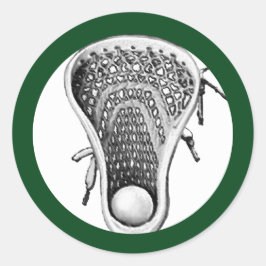Lacrosse Team Green Classic Ronde Sticker