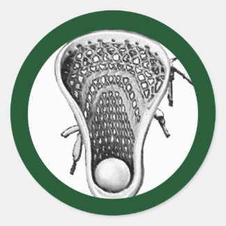 Lacrosse Team Green Classic Ronde Sticker