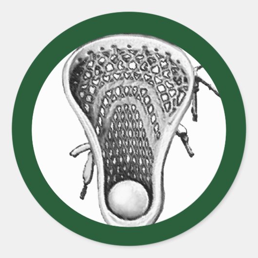 Lacrosse Team Green Classic Ronde Sticker (Voorkant)