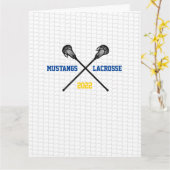 Lacrosse Team Jaar Dank u de kleuren van de Speler Kaart (Gele Bloem)