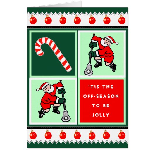 Lacrosse Team Kerst Kaarten (Voorkant)