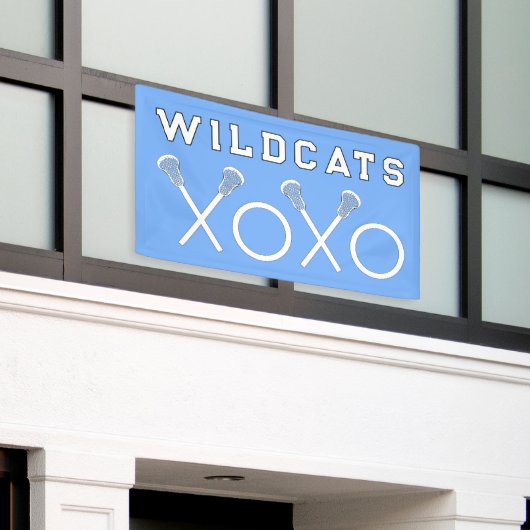 Lacrosse Team Lichtblauw Spandoek (Buitenkant Gebouw)