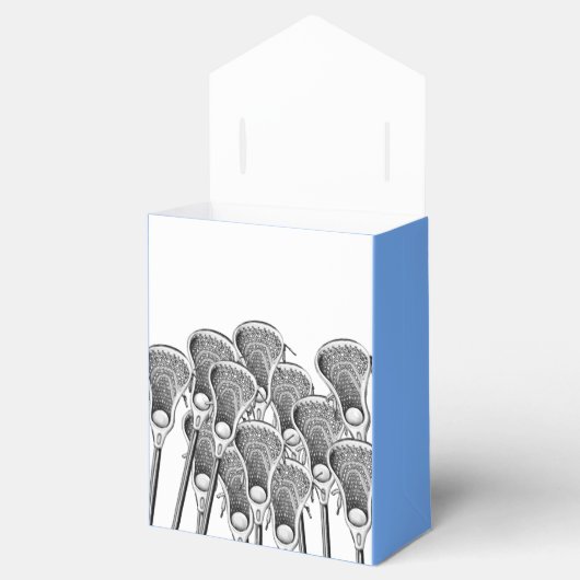 Lacrosse Team Light Blue Favor Box Bedankdoosjes (Geopend)