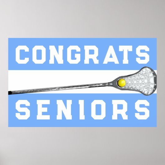 Lacrosse Team Light Blue Senior Night Poster (Voorkant)