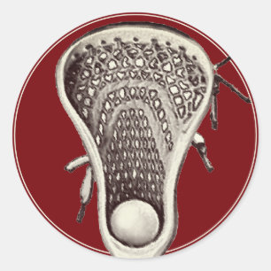 Lacrosse Team Maroon Classic Ronde Sticker