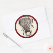 Lacrosse Team Maroon Classic Round Sticker (Envelop)