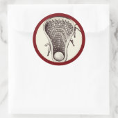 Lacrosse Team Maroon Classic Round Sticker (Tas)