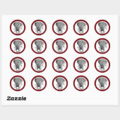 Lacrosse Team Maroon Classic Round Sticker (Vel)