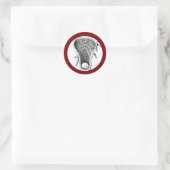 Lacrosse Team Maroon Classic Round Sticker (Tas)