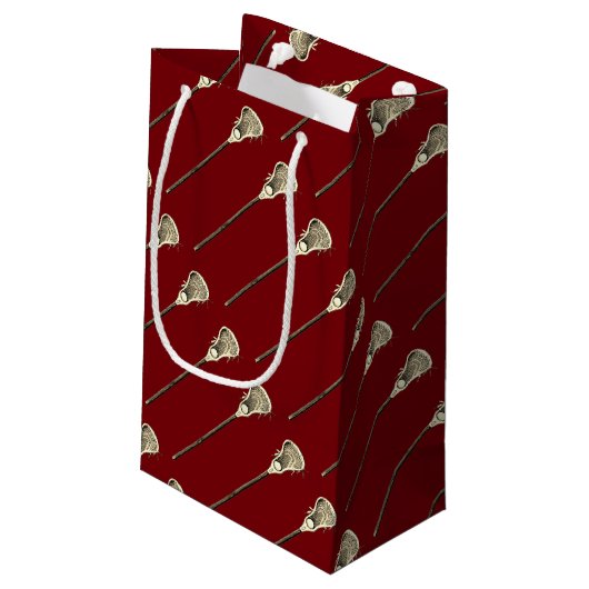 Lacrosse Team Maroon Klein Cadeauzakje (Achterkant Gekanteld)