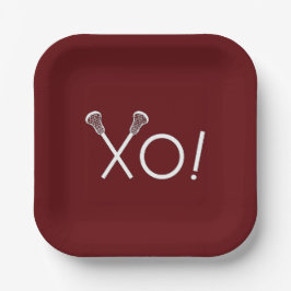 Lacrosse Team Maroon Papieren Bordje