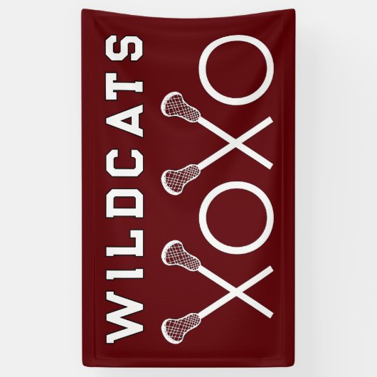 Lacrosse Team Maroon Spandoek (Verticaal)