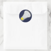 Lacrosse Team Navy Blue Classic Round Sticker (Tas)