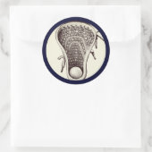 Lacrosse Team Navy-blue Classic Round Sticker (Tas)
