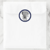 Lacrosse Team Navy Blue Classic Round Sticker (Tas)