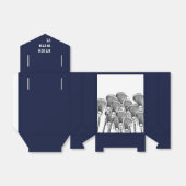 Lacrosse Team Navy Blue Favor Box Bedankdoosjes (Uitgevouwen)