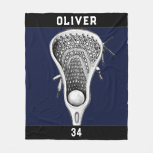 Lacrosse Team Navy Blue Fleece Deken