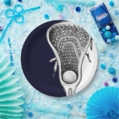 Lacrosse Team Navy Blue Papieren Bordje (Feest)
