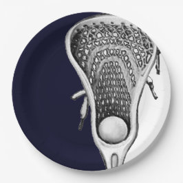 Lacrosse Team Navy Blue Papieren Bordje