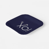 Lacrosse Team Navy Blue Papieren Bordje (Gebogen)