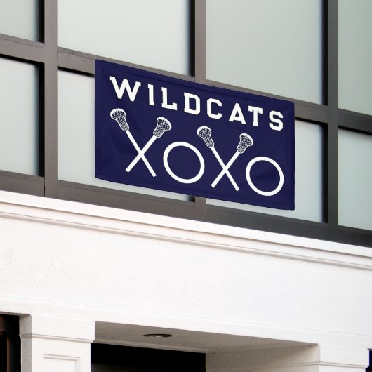 Lacrosse Team Navy Blue Spandoek (Buitenkant Gebouw)