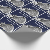 Lacrosse Team Navyblauw Cadeaupapier (Hoek)