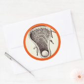 Lacrosse Team Orange Classic Ronde Sticker (Envelop)