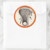 Lacrosse Team Orange Classic Ronde Sticker (Tas)