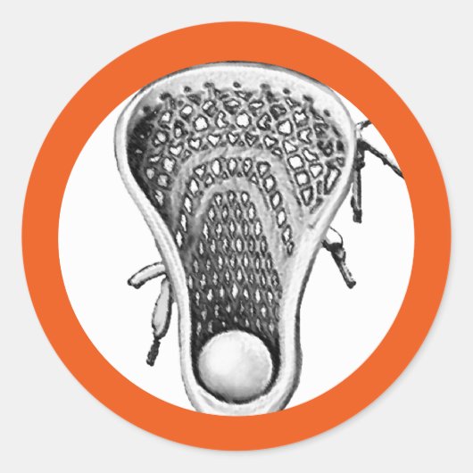 Lacrosse Team Oranje Classic Round Sticker (Voorkant)