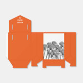 Lacrosse Team Oranje Favor Box Bedankdoosjes (Uitgevouwen)