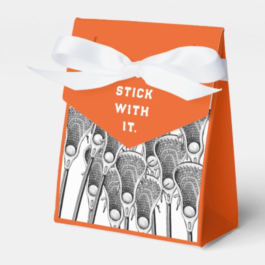 Lacrosse Team Oranje Favor Box Bedankdoosjes (Voorkant Zijde)